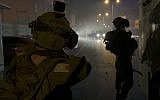 File: Israeli troops during an arrest raid in the Dheisheh refugee camp, in a photo released on July 23, 2018. (IDF Spokesperson)