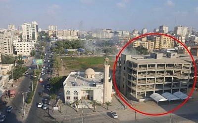 A Hamas training facility in Gaza city destroyed on July 14, 2018, by the air force (IDF spokesperson)