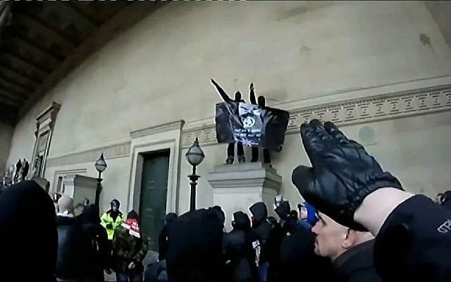 A rally of banned British neo-Nazi group National Action. (Screen capture: YouTube)