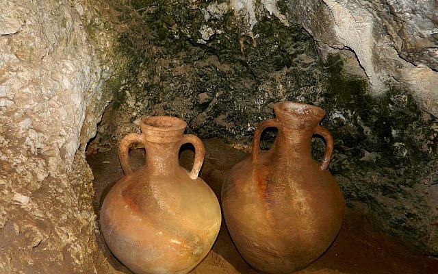 Finds from the cliff cave on the Lebanon border on June 29, 2018. Yinon Shivtiel)
