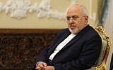 Iranian Foreign Minister Mohammad Javad Zarif seen during a meeting between the  Iranian president and the North Korean foreign minister in Tehran, Iran, on August 8, 2018. (AFP/Atta Kenare)