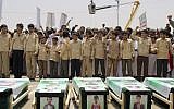 In this file photo taken on August 13, 2018 Yemeni children vent anger against Riyadh and Washington as they take part in a mass funeral in the northern Yemeni city of  Saada, a stronghold of the Iran-backed Huthi rebels, for children killed in an air strike by the Saudi-led coalition last week. (AFP PHOTO / STRINGER)