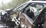 The scene of a car crash in the French Alps on August 1, 2018. (ZAKA)