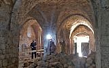 A view of a soap factory dating to the 19th century found during work at the new Uri Geller Museum in Jaffa. (Dlila Bar-Ratson/Israel Antiquities Authority)