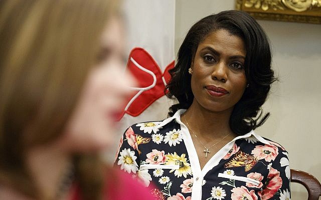 In this February 14, 2017, photo, Omarosa Manigault-Newman, then an aide to President Donald Trump, watches during a meeting with parents and teachers in the Roosevelt Room of the White House in Washington. (AP Photo/Evan Vucci) In this February 14, 2017, photo, Omarosa Manigault-Newman, then an aide to President Donald Trump, watches during a meeting with parents and teachers in the Roosevelt Room of the White House in Washington. (AP Photo/Evan Vucci)