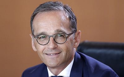 German Foreign Minister Heiko Maas seen prior to the weekly cabinet meeting at the chancellery in Berlin, Germany, on July 18, 2018. (AP/Ferdinand Ostrop)