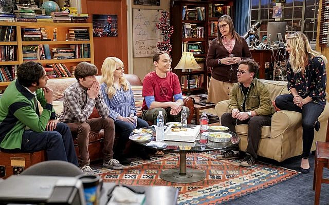 This image released by CBS shows Kunal Nayyar, from left, Simon Helberg, Melissa Rauch, Jim Parsons, Mayim Bialik, Johnny Galecki and Kaley Cuoco appear in a scene from the long-running comedy series "The Big Bang Theory." (Erik Voake/CBS via AP) This image released by CBS shows Kunal Nayyar, from left, Simon Helberg, Melissa Rauch, Jim Parsons, Mayim Bialik, Johnny Galecki and Kaley Cuoco appear in a scene from the long-running comedy series "The Big Bang Theory." (Erik Voake/CBS via AP)