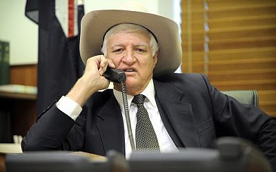 Australian Federal Independent Lawmaker Bob Katter -- years later head of Katter's Australian Party -- is pictured in his office at Parliament House, in Canberra, Australia, September 7, 2010. (AP Photo/Mark Graham)