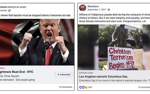 This combination of images provided by Facebook shows examples of one of the suspicious accounts the social networking site discovered on its platform that it says is possibly linked to Russia with the intention of influencing US politics (Courtesy of Facebook via AP) This combination of images provided by Facebook shows examples of one of the suspicious accounts the social networking site discovered on its platform that it says is possibly linked to Russia with the intention of influencing US politics (Courtesy of Facebook via AP)