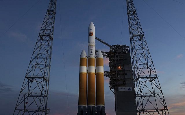 This photo provided by NASA shows the United Launch Alliance Delta IV Heavy rocket with the Parker Solar Probe onboard shortly after the Mobile Service Tower was rolled back Aug. 10, 2018, Launch Complex 37 at Cape Canaveral Air Force Station in Cape Canaveral, Florida (Bill Ingalls/NASA via AP) This photo provided by NASA shows the United Launch Alliance Delta IV Heavy rocket with the Parker Solar Probe onboard shortly after the Mobile Service Tower was rolled back Aug. 10, 2018, Launch Complex 37 at Cape Canaveral Air Force Station in Cape Canaveral, Florida (Bill Ingalls/NASA via AP)
