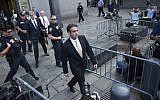 Michael Cohen, former lawyer to President Donald Trump, departs following his appearance in Federal Court on Tuesday, August 21, 2018, in New York. (AP/Kevin Hagen)