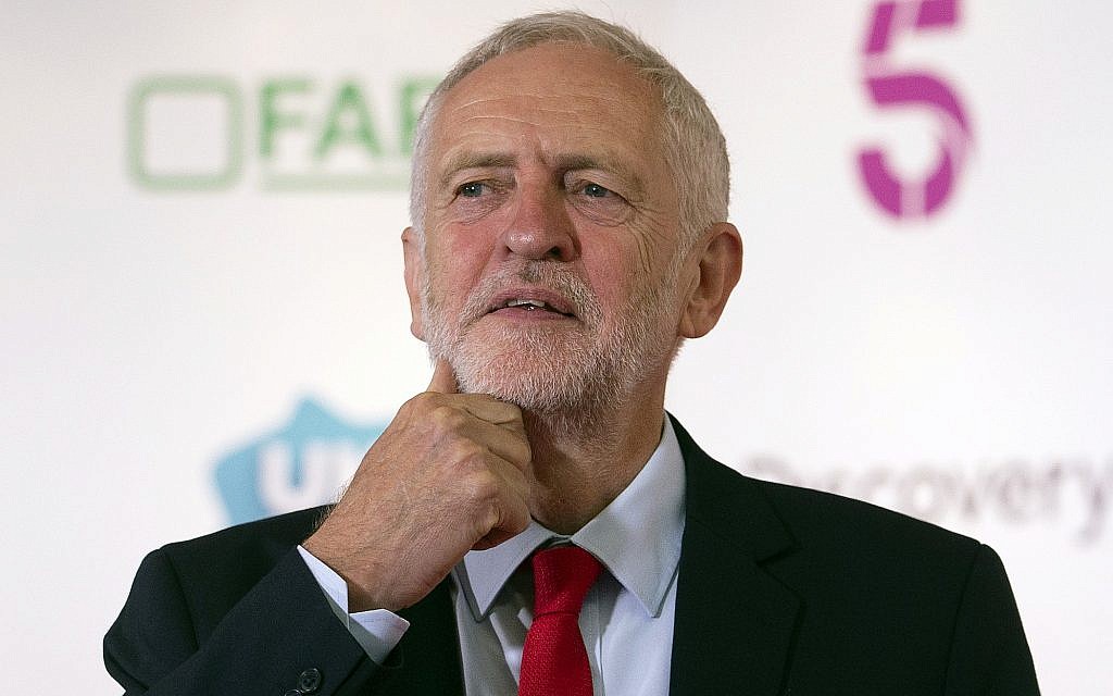 Britain's opposition Labour Party leader Jeremy Corbyn faces the media after delivering the Alternative MacTaggart lecture exploring the role of the media, at the Edinburgh Television Festival in Edinburgh, Scotland, on August 23, 2018. (Jane Barlow/PA via AP) Britain's opposition Labour Party leader Jeremy Corbyn faces the media after delivering the Alternative MacTaggart lecture exploring the role of the media, at the Edinburgh Television Festival in Edinburgh, Scotland, on August 23, 2018. (Jane Barlow/PA via AP)