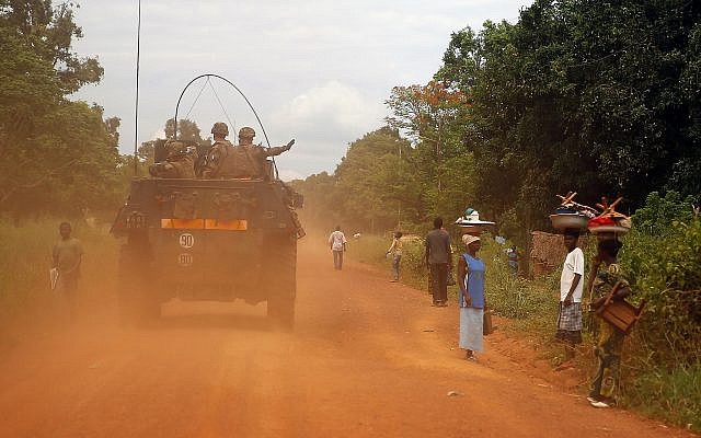 FILE - This April 11, 2014 file image shows French forces patrolling in Sibut, some 200kms (140 miles) northeast of Bangui, Central African Republic (AP Photo/Jerome Delay, File) FILE - This April 11, 2014 file image shows French forces patrolling in Sibut, some 200kms (140 miles) northeast of Bangui, Central African Republic (AP Photo/Jerome Delay, File)