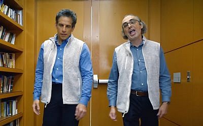 Screen capture from video of actor Ben Stiller, left, and author Gary Shteyngart promoting Shteyngart's book 'Lake Success.' (YouTube)