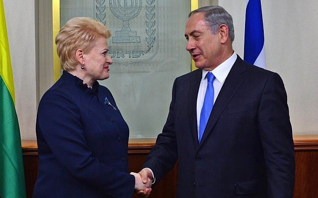 Prime Minister Benjamin Netanyahu meets with President of Lithuania Dalia Grybauskaitė in Jerusalem on October 20, 2015. (Kobi Gideon/GPO/Flash90) Prime Minister Benjamin Netanyahu meets with President of Lithuania Dalia Grybauskaitė in Jerusalem on October 20, 2015. (Kobi Gideon/GPO/Flash90)