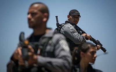 Illustrative image of border police on June 18, 2017. (Hadas Parush/Flash90)