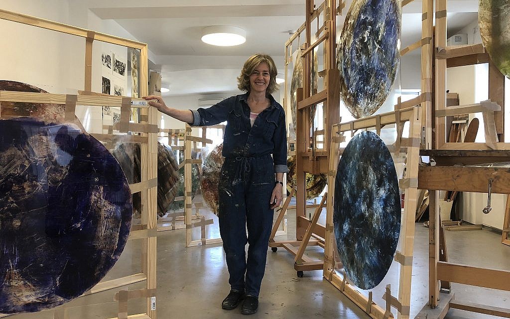 Beverly Barkat in her Jerusalem studio, a few weeks before the final completion and assembly of 'After the Tribes' (Jessica Steinberg/Times of Israel) Beverly Barkat in her Jerusalem studio, a few weeks before the final completion and assembly of 'After the Tribes' (Jessica Steinberg/Times of Israel)