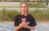 Athlete Noa Hayat speaks to a Haifa local news channel (YouTube screenshot)