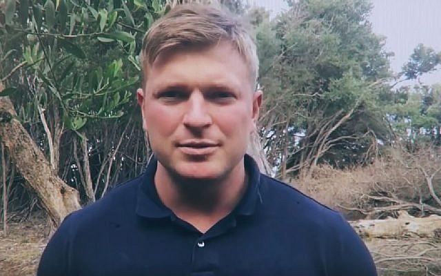 Australian far-right nationalist and Hitler sympathizer Blair Cottrell in May 2017. (Screen capture: YouTube) Australian far-right nationalist and Hitler sympathizer Blair Cottrell in May 2017. (Screen capture: YouTube)