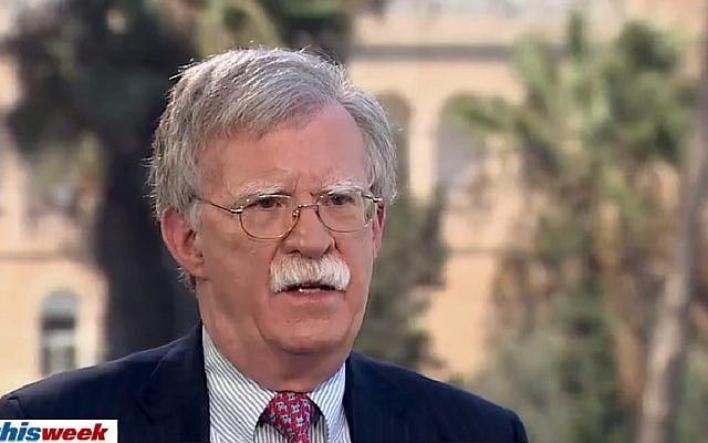 US National Security Adviser John Bolton speaks with ABC's 'This Week' on August 18, 2018. (Screen capture: Twitter) US National Security Adviser John Bolton speaks with ABC's 'This Week' on August 18, 2018. (Screen capture: Twitter)