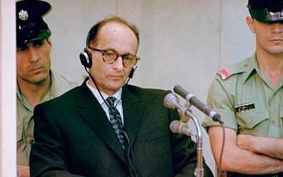 Adolf Eichmann during his trial in Jerusalem. (Public domain)