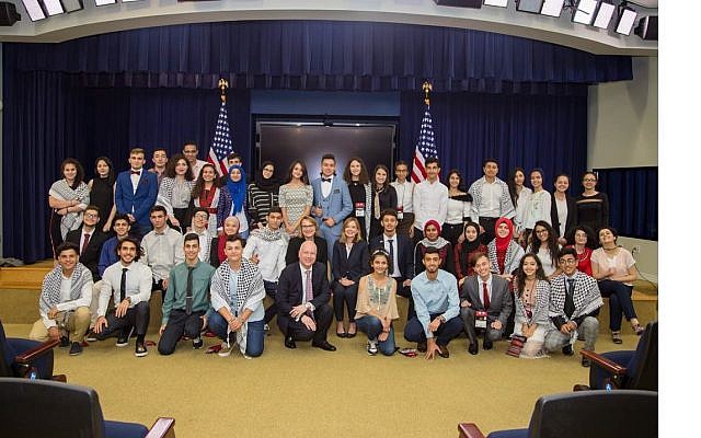 Middle East envoy Jason Greenblatt welcomes Palestinian students to the White House as they start their year-long exchange program (Jason Greenblatt/Twitter) Middle East envoy Jason Greenblatt welcomes Palestinian students to the White House as they start their year-long exchange program (Jason Greenblatt/Twitter)