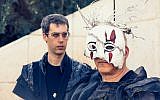 Natan Skop, left, as Hamlet, and Ira Skop as Ghost, in Theater in the Rough's production of Shakespeare's 'Hamlet.' (Yitz Woolf)