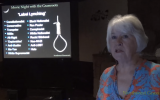 Cecily Wright, chair of the Spokane County Republican Party in Washington state offered a defense of James Allsup during a July 11, 2018 meeting (YouTube screenshot)