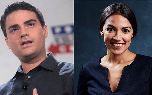Ben Shapiro, left, offered $10,000 to a charity of Alexandria Ocasio-Cortez’s choice or her campaign if she agreed to debate him. (Wikimedia Commons) Ben Shapiro, left, offered $10,000 to a charity of Alexandria Ocasio-Cortez’s choice or her campaign if she agreed to debate him. (Wikimedia Commons)