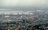 View of the oil refineries in Haifa Bay, May 5, 2017.  (Yaniv Nadav/Flash90/File)