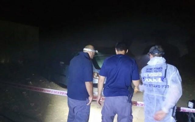 Police at the scene of a deadly shooting in a Bedouin town near Beersheba on August 12, 2018. (Police spokesperson) Police at the scene of a deadly shooting in a Bedouin town near Beersheba on August 12, 2018. (Police spokesperson)