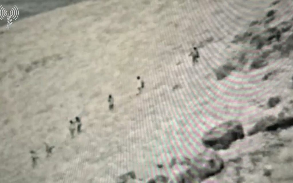 Surveillance footage released by the IDF that it says shows a group of armed jihadist fighters in southern Syria approaching the Israeli border on August 2, 2018. (courtesy: IDF)