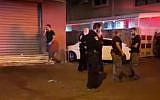 The scene of a shooting in Tira, August 30, 2018. (screen capture: Ynet)