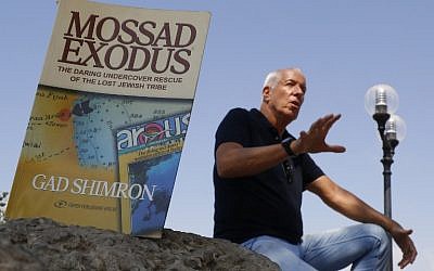 Israeli author Gad Shimron speaks during an interview with AFP in Tel Aviv on August 23, 2018. (AFP PHOTO / JACK GUEZ)