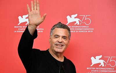 Israeli director Amos Gitai attends a photocall for the film "A Letter to a Friend in Gaza," presented out of competition on September 3, 2018, during the 75th Venice Film Festival, at Venice Lido. (AFP Photo/Alberto Pizzoli)
