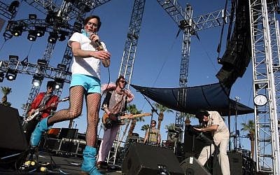 In this photo taken on April 27, 2007, musician Kevin Barnes, of rock group Of Montreal performs during the Coachella Music Festival held at the Empire Polo Field in Indio, California. (AFP/Getty Images of North America/Frazer Harrison)