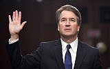 In this file photo taken on September 4, 2018 Judge Brett Kavanaugh is sworn in during his US Senate Judiciary Committee confirmation hearing to be an Associate Justice on the US Supreme Court in Washington, DC. (AFP/Saul Loeb)