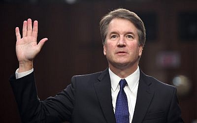 In this file photo taken on September 4, 2018 Judge Brett Kavanaugh is sworn in during his US Senate Judiciary Committee confirmation hearing to be an Associate Justice on the US Supreme Court in Washington, DC. (AFP/Saul Loeb)