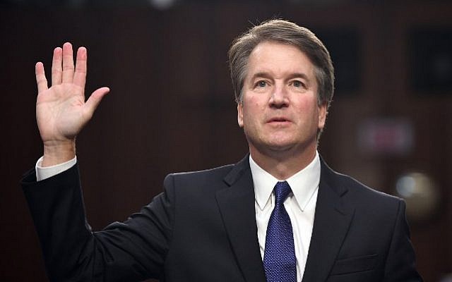 In this file photo taken on September 4, 2018 Judge Brett Kavanaugh is sworn in during his US Senate Judiciary Committee confirmation hearing to be an Associate Justice on the US Supreme Court in Washington, DC. (AFP/Saul Loeb) In this file photo taken on September 4, 2018 Judge Brett Kavanaugh is sworn in during his US Senate Judiciary Committee confirmation hearing to be an Associate Justice on the US Supreme Court in Washington, DC. (AFP/Saul Loeb)
