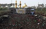 Thousands of Shiite Muslims take part in Ashura mourning at Imam Hussein's shrine in the Iraqi holy city of Karbala on September 20, 2018.(AFP PHOTO / AHMAD AL-RUBAYE)