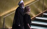 Hassan Rouhani President of the Islamic Republic of Iran arrives to speak to the Nelson Mandela Peace Summit September 24, 2018 a day before the start of the General Debate of the 73rd session of the General Assembly at the United Nations in New York. AFP/ Don EMMERT)
