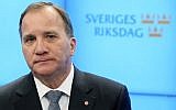 Swedish Prime Minister Stefan Lofven speaks to the press in Stockholm after he was ousted in a vote of no-confidence by Sweden's parliament on September 25, 2018. (AFP Photo/TT News Agency/Anders Wiklund)
