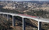 A section of the high speed Jerusalem-Tel Aviv train line on the outskirts of Jerusalem, on September 25, 2018. (Ahmad Gharabli/AFP)