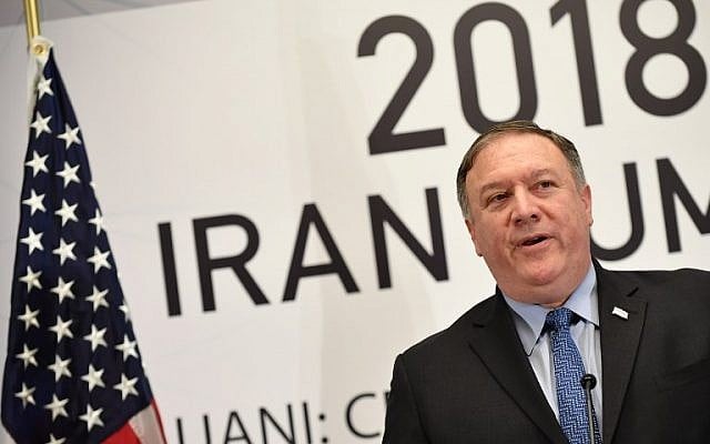 US Secretary of State Mike Pompeo speaks at the United Against Nuclear Iran Summit in New York on September 25, 2018. (AFP Photo/Mandel Ngan) US Secretary of State Mike Pompeo speaks at the United Against Nuclear Iran Summit in New York on September 25, 2018. (AFP Photo/Mandel Ngan)