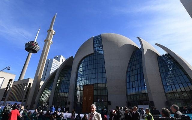 Cologne's Central Mosque run by German-Turkish organization DITIB is pictured on September 29, 2018 in Cologne, western Germany, prior to the visit of the Turkish President. (AFP PHOTO / Patrik STOLLARZ) Cologne's Central Mosque run by German-Turkish organization DITIB is pictured on September 29, 2018 in Cologne, western Germany, prior to the visit of the Turkish President. (AFP PHOTO / Patrik STOLLARZ)