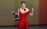 Rachel Brosnahan accepts the Outstanding Lead Actress in a Comedy Series award for 'The Marvelous Mrs. Maisel' onstage during the 70th Emmy Awards at Microsoft Theater on September 17, 2018 in Los Angeles, California. (Kevin Winter/Getty Images/AFP)