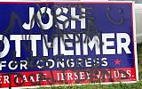 Graffiti painted on  the home of a supporter of New Jersey Congressman Josh Gottheimer, September 2018. (Courtesy)