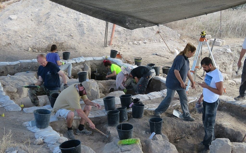 At the Beth Shearim archaeological excavation, August 2018, with American Veterans Archaeological Recovery. (Courtesy)