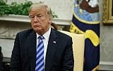 US President Donald Trump listens to Emir of Kuwait Sheikh Sabah Al Ahmad Al Sabah during a meeting in the Oval Office of the White House, Wednesday, September 5, 2018, in Washington. (AP Photo/Evan Vucci)