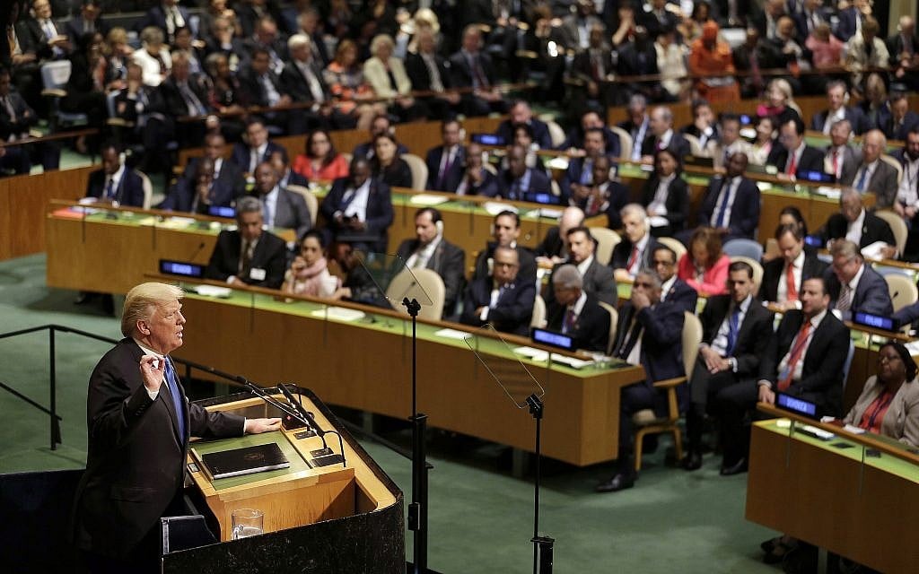 In this Sept. 19, 2017, file photo, President Donald Trump speaks during the United Nations General Assembly at UN headquarters (AP/Seth Wenig, File) In this Sept. 19, 2017, file photo, President Donald Trump speaks during the United Nations General Assembly at UN headquarters (AP/Seth Wenig, File)